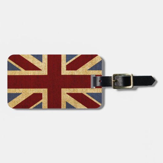 Rustic Chic Union Jack Bagagelabel (Voorkant horizontaal)