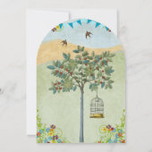  Rustic Chic Vrijgezellenfeest Birdcage Bunting Kaart (Achterkant)