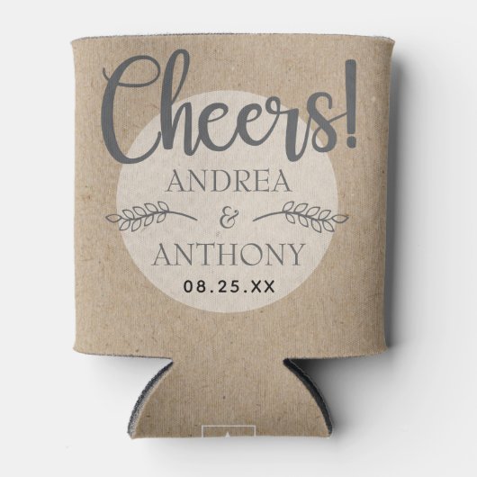 Rustic Chic Wedding Blikjeskoeler (Voorkant)