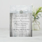 Rustic Chic Wedding Invitation with Sparkle Kaart (Staand voorkant)