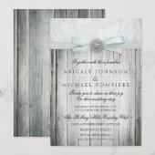 Rustic Chic Wedding Invitation with Sparkle Kaart (Voorkant / Achterkant)