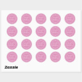 Rustic Chic Wedding Monogram Retouradres roze Ronde Sticker (Vel)