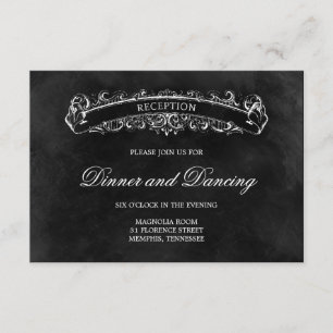 Rustic Chic Wedding Reception Card - Black Informatiekaartje