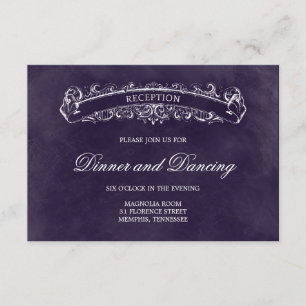 Rustic Chic Wedding Reception Card - Paars Informatiekaartje