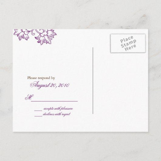 Rustic Chic Wedding Response Kaart (Achterkant)