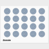 Rustic Chic Wedding Return Address  Blue Ronde Sticker (Vel)