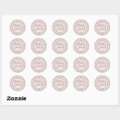 Rustic Chic Wedding Return Address Pastel Pink Ronde Sticker (Vel)