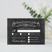 Rustic Chic Wedding RSVP-kaart - zwart RSVP Kaartje (Staand voorkant)