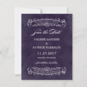 Rustic Chic Wedding Save the Date - Paars (Voorkant)
