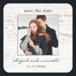 Rustic Chic Wedding sparen de Stickers van de Datu<br><div class="desc">Stijlvol ontwerp van Berry Berry Sweet. Bezoek onze website www.berryberrysweet.com voor overeenkomende objecten en meer ontwerpopties. Berry Berry Sweet Design - Modern Stationery and Personalized Gifts</div>