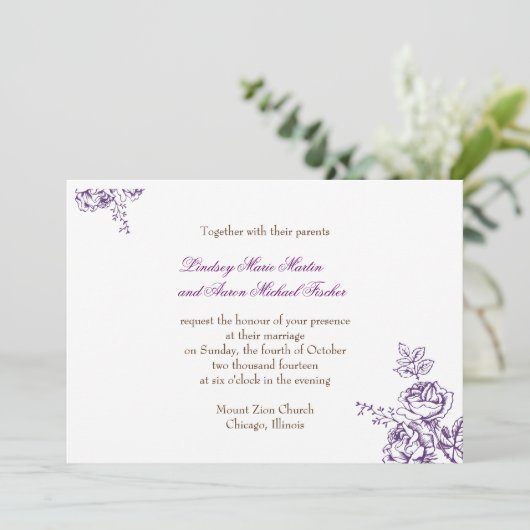 Rustic Chic Wedding Uitnodiging (Staand voorkant)