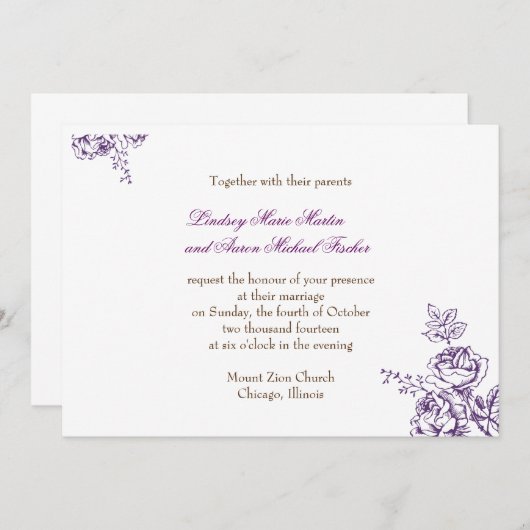 Rustic Chic Wedding Uitnodiging (Voorkant / Achterkant)