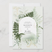 Rustic Chic Wild Forest Fern Greenery Wedding Invi Kaart (Voorkant)