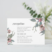 RUSTIC CHIC WILD PINK EUCALYPTUS FLORALRECEPT INFORMATIEKAARTJE (Staand voorkant)