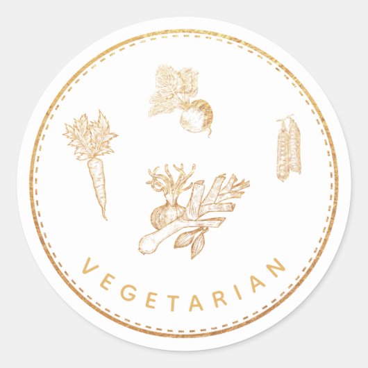 Rustic Chic Wildflowers Vegetarian Meal Choice  Ronde Sticker (Voorkant)