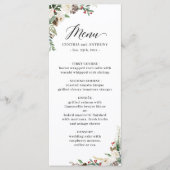 Rustic Chic Winter Floral Holly Berries Wedding Menu (Voorkant)