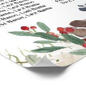 Rustic Chic Winter Floral Wedding Seating Chart Poster (Hoek)