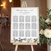 Rustic Chic Winter Floral Wedding Seating Chart Poster