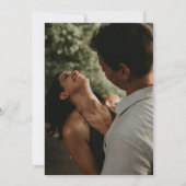 Rustic Chic Wood Light Photo Wedding Invita Kaart (Achterkant)