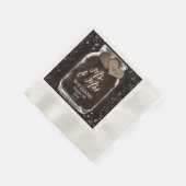 Rustic Chic Wood Mason Jar Mr & Mrs Wedding Servet (Hoek)