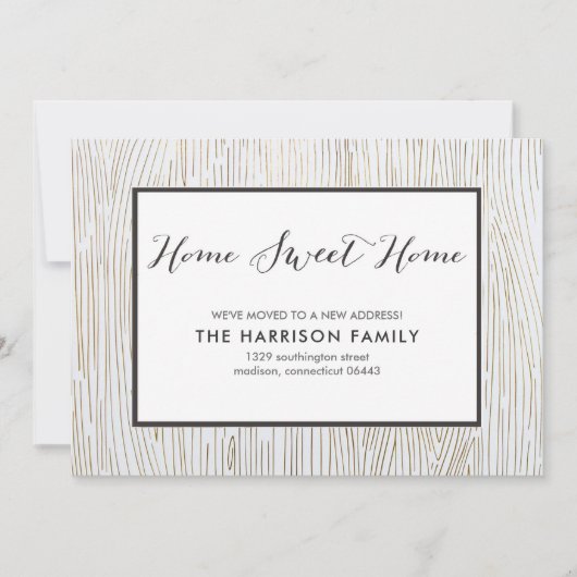 Rustic Chic Wood Sweet Home Verhuisaankondiging Aankondiging (Voorkant)