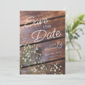 Rustic Chic Wooden Slats Save the Date (Staand voorkant)