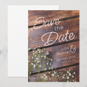 Rustic Chic Wooden Slats Save the Date (Voorkant / Achterkant)