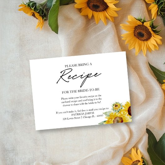 Rustic Chic Zonnebloem Bruidsdouche Recept Verzoek Kaart