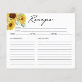 Rustic Chic Zonnebloem Bruiloft Feest Receptkaart (Voorkant)