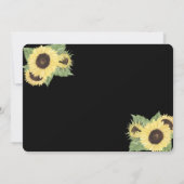 Rustic Chic Zwart, Zonnebloemen Save The Date (Achterkant)