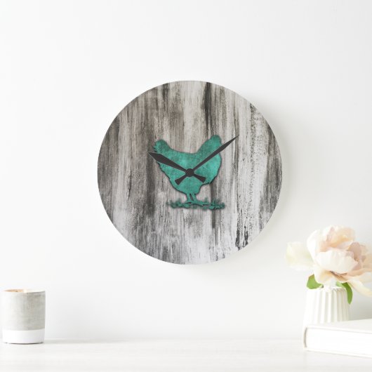 Rustic Chicken (Blauw) Grote Klok (Huis)