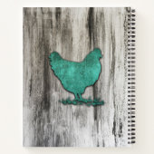 Rustic Chicken (Blauw) Notitieboek (Achterkant)