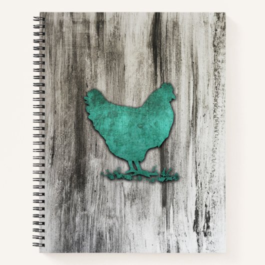 Rustic Chicken (Blauw) Notitieboek (Voorkant)