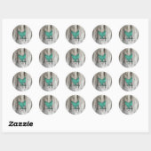 Rustic Chicken (Blauw) Ronde Sticker (Vel)
