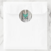 Rustic Chicken (Blauw) Ronde Sticker (Tas)