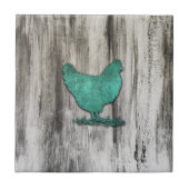 Rustic Chicken (Blauw) Tegeltje (Voorkant)