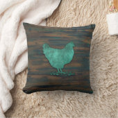 Rustic Chicken (Blauwgroen) Kussen (Deken)
