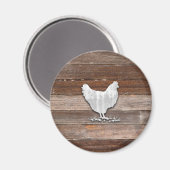 Rustic Chicken (Bruin Boards) Magneet (Voorkant / Achterkant)