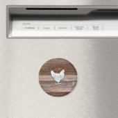 Rustic Chicken (Bruin Boards) Magneet (Insitu (Vaatwasser))