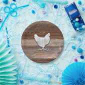 Rustic Chicken (Bruin Boards) Papieren Bordje (Feest)