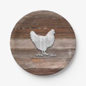 Rustic Chicken (Bruin Boards) Papieren Bordje (Voorkant)