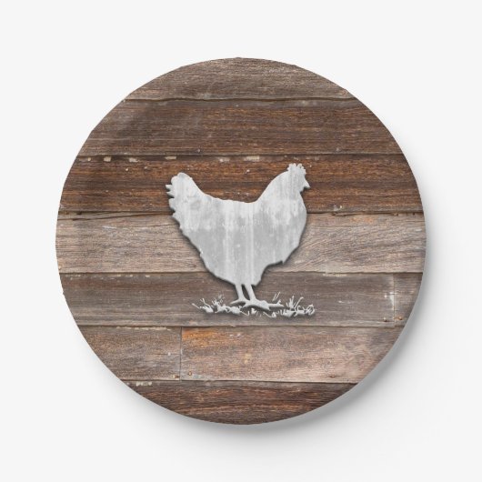 Rustic Chicken (Bruin Boards) Papieren Bordje (Voorkant)