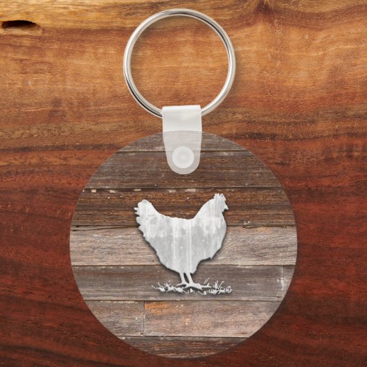 Rustic Chicken (Bruin Boards) Sleutelhanger (Voorkant)