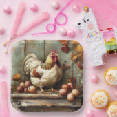 Rustic Chicken Coop Paper Bord (Feest)