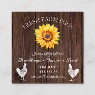 Rustic Chicken Egg Farmer Business Card | Poultry Vierkante Visitekaartje