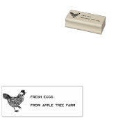 Rustic Chicken Fresh Eggs Farm Name Rubberstempel (Gestempeld)