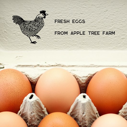 Rustic Chicken Fresh Eggs Farm Name Rubberstempel