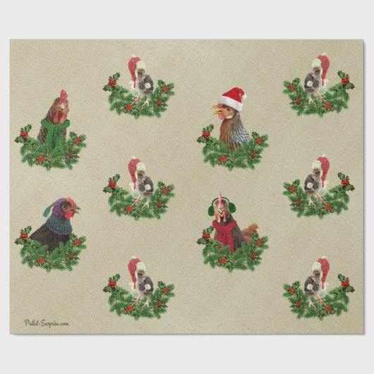 Rustic Chicken Holiday Cadeaupapier (Vlak)