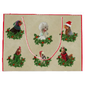 Rustic Chicken Holiday Gift Bag Groot Cadeauzakje (Achterkant)