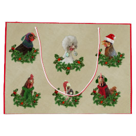 Rustic Chicken Holiday Gift Bag Groot Cadeauzakje